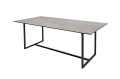 Szklany stół imitujący beton, metalowy stelaż, industrialny 200/100 cm PECAN
