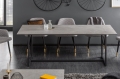 Szklany stół imitujący beton, metalowy stelaż, industrialny 200/100 cm PECAN