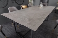Szklany stół imitujący beton, metalowy stelaż, industrialny 200/100 cm PECAN