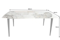 Stół ceramiczny, blat imitujący kamień naturalny, metalowy stelaż 180/90 cm MAVE