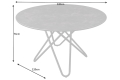 Okrągły stół ceramiczny, blat imitujący antracyt, metalowe nogi loft 120cm NEVIL