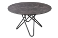 Okrągły stół ceramiczny, blat imitujący antracyt, metalowe nogi loft 120cm NEVIL
