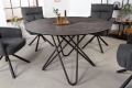 Okrągły stół ceramiczny, blat imitujący antracyt, metalowe nogi loft 120cm NEVIL