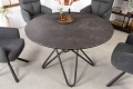 Okrągły stół ceramiczny, blat imitujący antracyt, metalowe nogi loft 120cm NEVIL