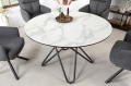 Okrągły stół ceramiczny, blat imitujący marmur, metalowe nogi loft 120cm NEVIL