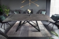 Ceramiczny stół rozkładany, blat imitujący grafit, metalowe nogi 180-260 cm IKAR