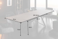 Ceramiczny stół rozkładany, blat imitujący beton, metalowe nogi 180-260 cm IKAR