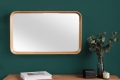Prostokątne lustro w drewnianej ramie, dąb naturalny, retro 80/50 cm ARTI