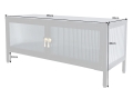 Niska witryna szklana karbowana, czarny metalowy stelaż, w stylu retro 90 cm ARTI