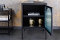 Szafka nocna szklana, ryflowana, czarny metalowy stelaż, w stylu retro 60 cm PARYŻ
