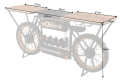 Industrialna konsola z drewna mango, motocyklowy design, metalowe nogi 185 cm ERCA