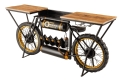 Industrialna konsola z drewna mango, motocyklowy design, metalowe nogi 185 cm ERCA