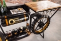 Industrialna konsola z drewna mango, motocyklowy design, metalowe nogi 185 cm ERCA