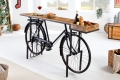 Industrialna konsola z drewna mango, rowerowy design, metalowe nogi 195 cm ERCA