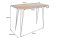 Stół barowy z litego drewna akacjowego, metalowe nogi, loft 140 cm BOA