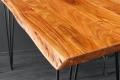 Stół barowy z litego drewna akacjowego, metalowe nogi, loft 140 cm BOA