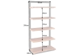 Regał z półkami z litego drewna akacjowego, metalowy stelaż, loft 178 cm BOA