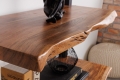Regał z półkami z litego drewna akacjowego, metalowy stelaż, loft 178 cm BOA