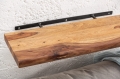 Półka z litego drewna sheesham, lakierowana, loft/boho 115 cm BOA