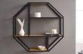 Półka wisząca w kolorze dębu, z płyty MDF, metalowy stelaż, loft SEKEND