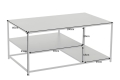 Metalowy stolik kawowy z dwoma półkami, czarny, w stylu industrialnym 100/60 cm DIUNA