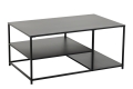 Metalowy stolik kawowy z dwoma półkami, czarny, w stylu industrialnym 100/60 cm DIUNA