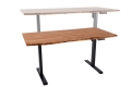 Biurko regulowane, metalowa rama, blat z drewna akacjowego 140 cm BOA