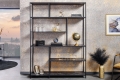 Regał metalowy, półki imitujące marmur, minimalistyczny design 185/135 cm SEKEND