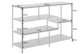 Regał metalowy, półki imitujące marmur, minimalistyczny design 115/80 cm SEKEND