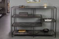 Regał metalowy, półki imitujące marmur, minimalistyczny design 115/80 cm SEKEND