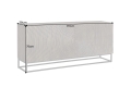 Ciemnobrązowa komoda z drewna mango, fronty 3D, metalowe nogi 177 cm OLED