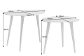 Zestaw 2 stolików kawowych w kształcie łezki, metal w kolorze srebrnym, glamour BIRMAN