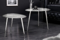 Zestaw 2 stolików kawowych w kształcie łezki, metal w kolorze srebrnym, glamour BIRMAN