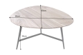 Stolik kawowy z drewna akacjowego, metalowe czarne nogi 60 cm TERRY
