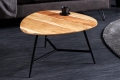Stolik kawowy z drewna akacjowego, metalowe czarne nogi 60 cm loft TERRY