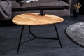 Stolik kawowy z drewna akacjowego, metalowe czarne nogi 60 cm loft TERRY