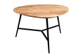 Stolik kawowy z drewna akacjowego, metalowe czarne nogi 70 cm loft TERRY