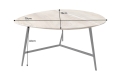 Stolik kawowy z drewna akacjowego, metalowe czarne nogi 70 cm loft TERRY