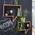 Unikalne półki z litego drewna akacjowego, zestaw 2 sztuk, naturalny kolor BLOOM