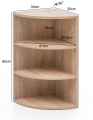 Wisząca półka narożna w kolorze dąb sonoma, w stylu skandynawskim 30/60 cm RONNY