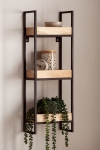 Półka z litego drewna mango na metalowym stelażu, naturalny kolor drewna 77 cm ROKI LOFT