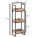 Półka z litego drewna mango na metalowym stelażu, naturalny kolor drewna 77 cm ROKI LOFT