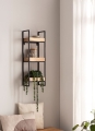 Półka z litego drewna mango na metalowym stelażu, naturalny kolor drewna 77 cm ROKI LOFT