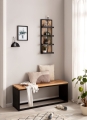 Półka ścienna z litego drewna mango, metalowy stelaż 80 cm ROKI LOFT