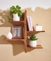 Wiszący regał z litego drewna sheesham, z 4 półkami w stylu boho 60/58 cm TOZZO