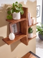 Wiszący regał z litego drewna sheesham, z 4 półkami w stylu boho 60/58 cm TOZZO