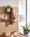 Wiszący regał z litego drewna sheesham, z 4 półkami w stylu boho 60/58 cm TOZZO