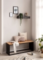 Półka z drewna mango imitująca kamień, minimalistyczny design, czarna 60 cm TOEN
