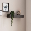 Półka z drewna mango imitująca kamień, minimalistyczny design, czarna 60 cm TOEN