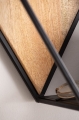 Geometryczna półka wisząca z litego drewna mango, metalowy stelaż, loft 52/60 cm EMIK